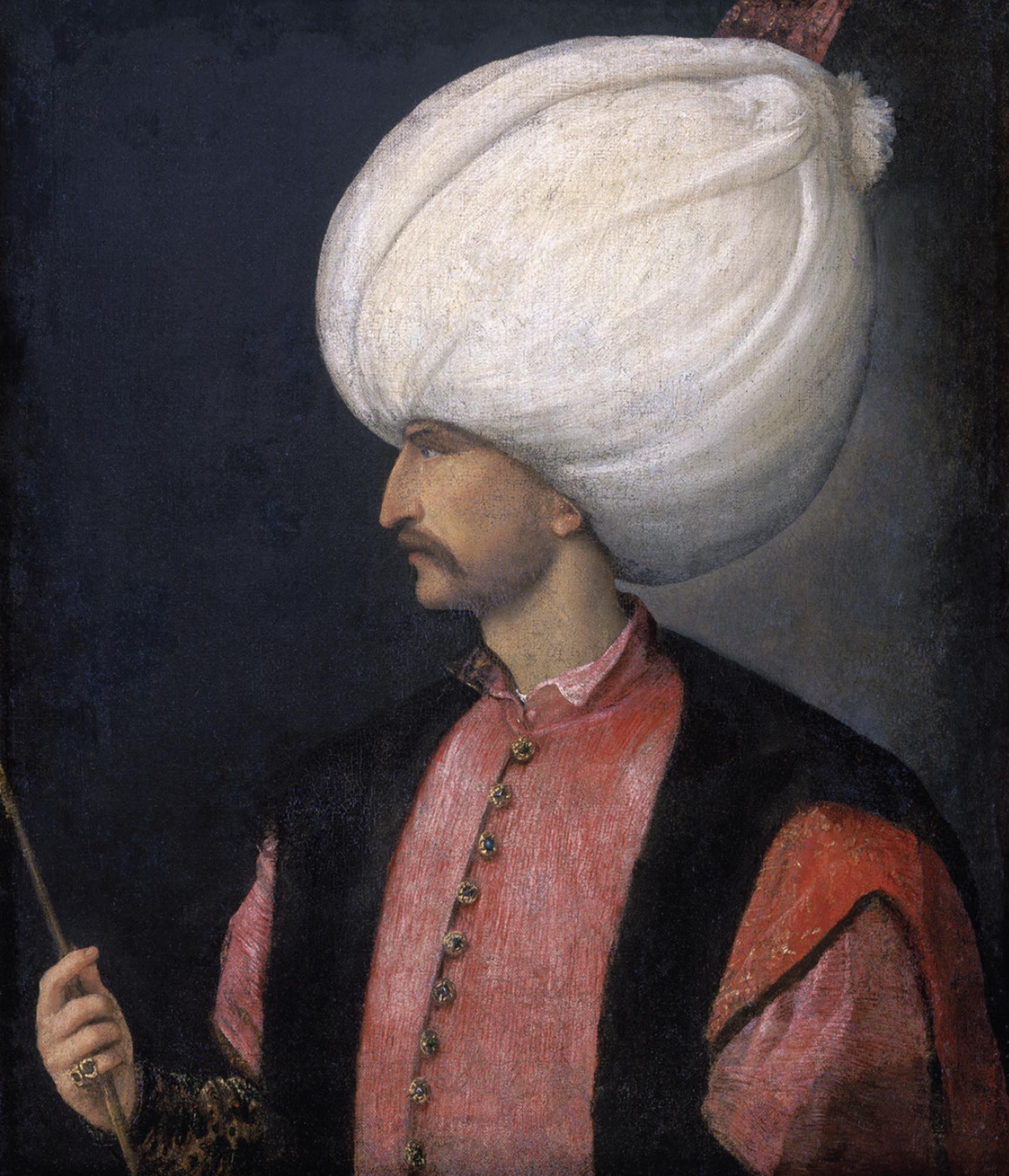 Turkish ruler, Suleiman I, wearing a large turban.