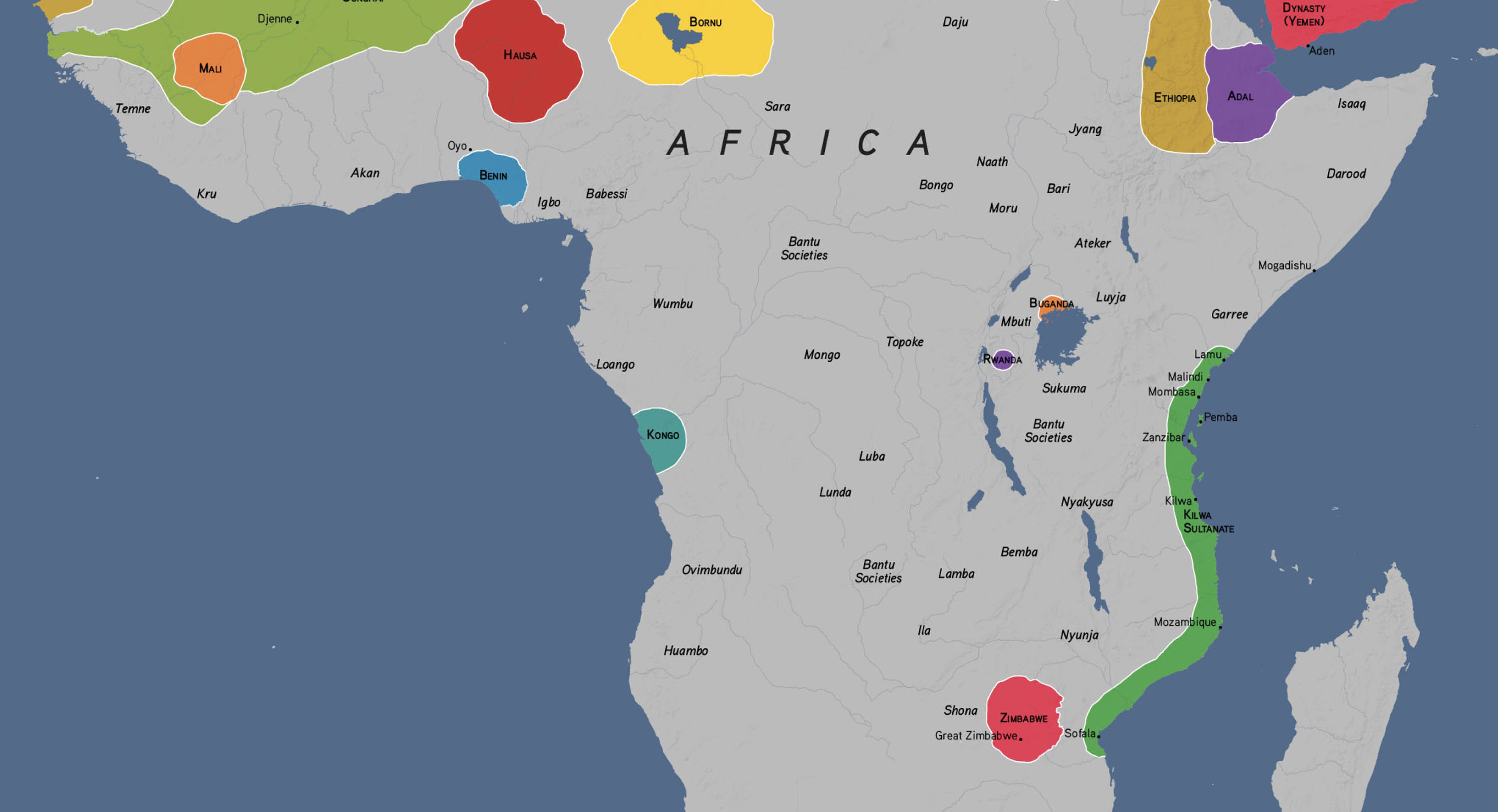 Map of central Africa.