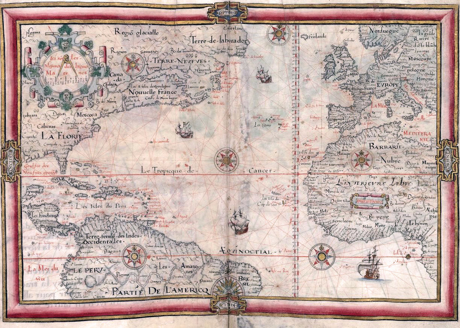 Map of the world from 1584 by Jacques de Vaulx, Pilot for the King in the French Navy.