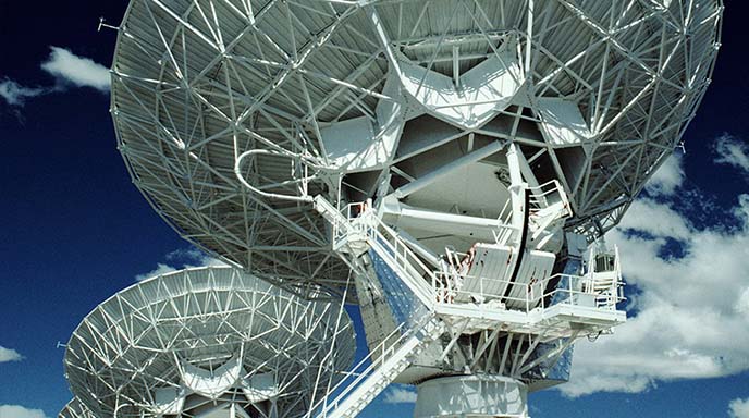 Large antenna dish at large array