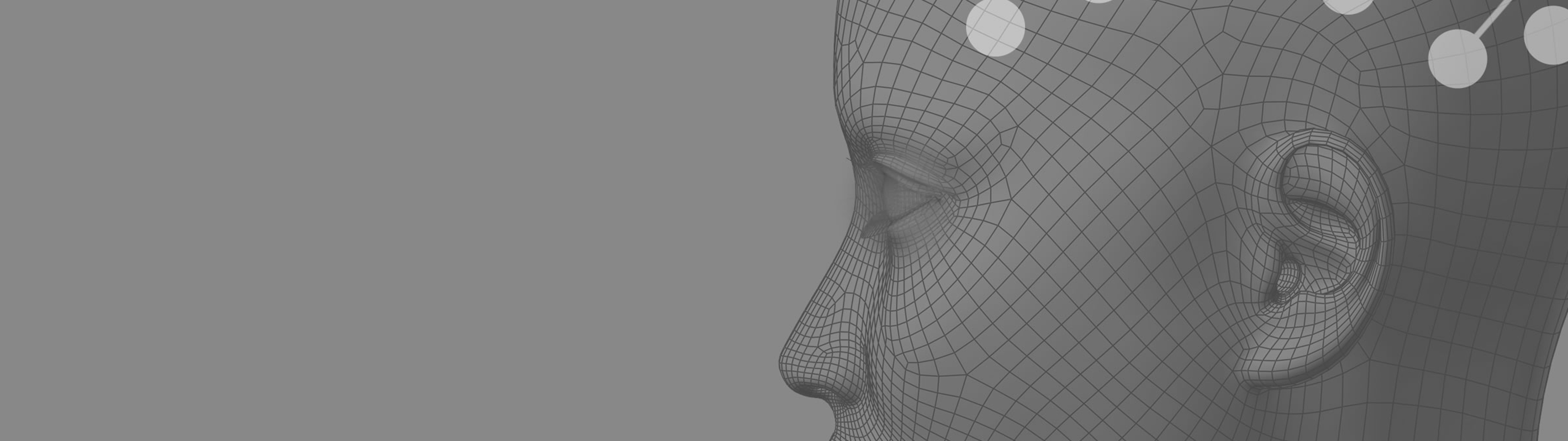 A human face with computerized contour lines