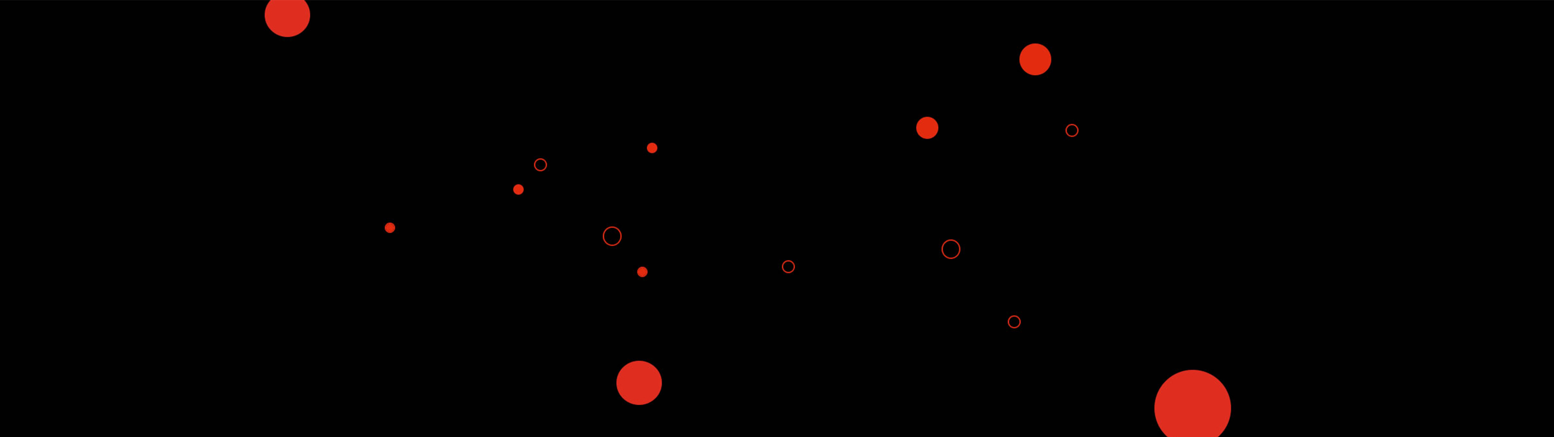 Red circles and dots on a black background