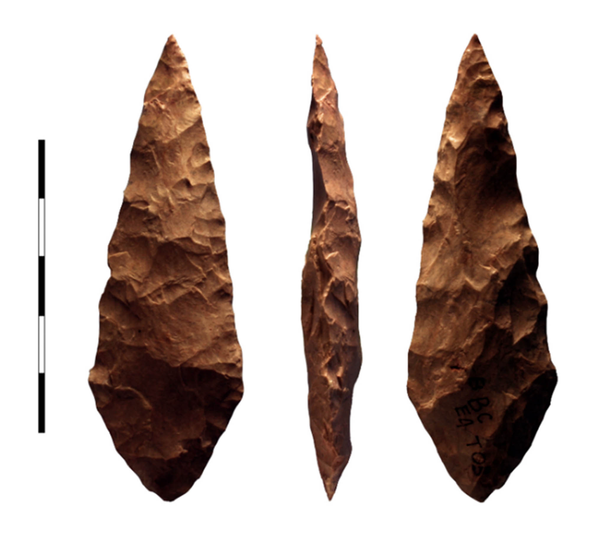 A group of stone tools.