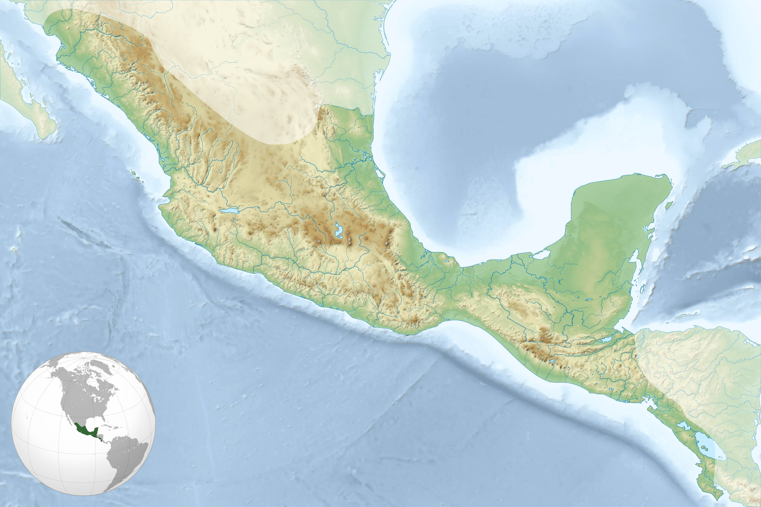 Map shows the area that was Mesoamerica