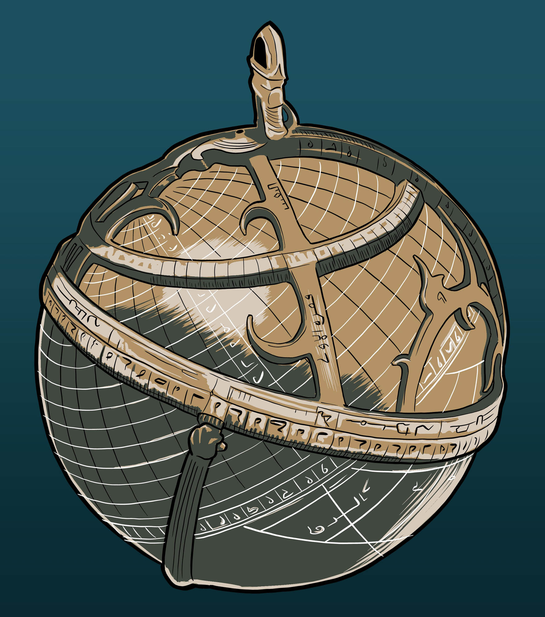 An astrolabe, which sailors used to determine their position at sea.