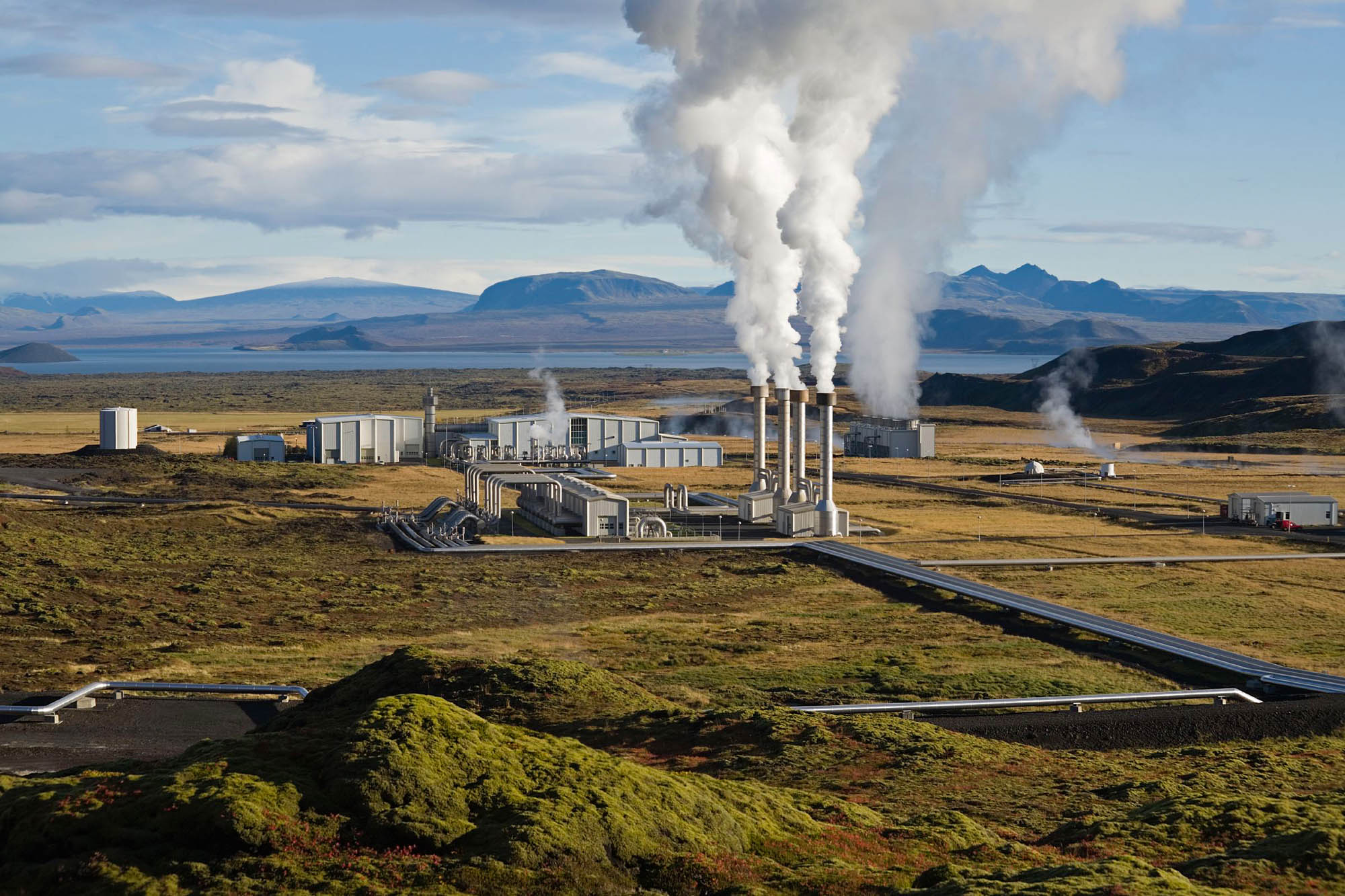 The Nesjavellir Geothermal Power Plant in Þingvellir, Iceland.