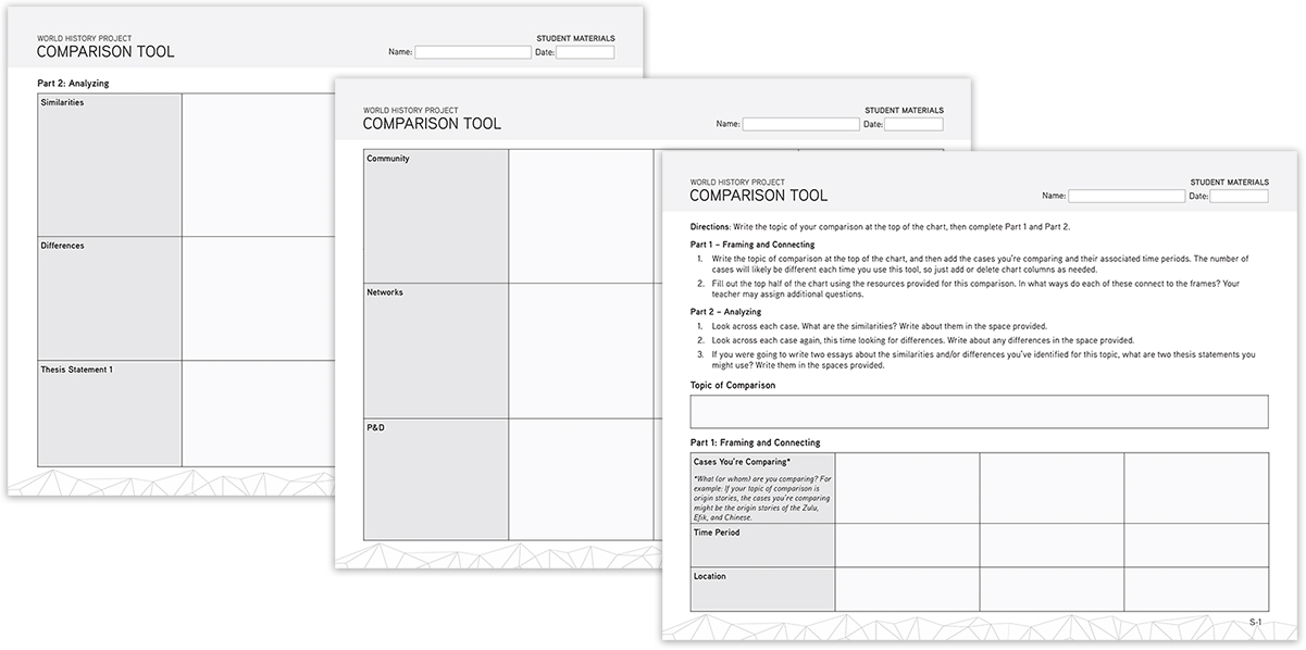World History Project Comparison Tool.