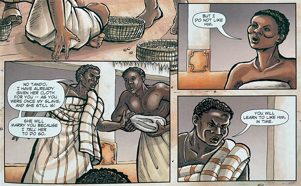 Detail from interior pages of Abina and the Important Men, courtesy of the author.