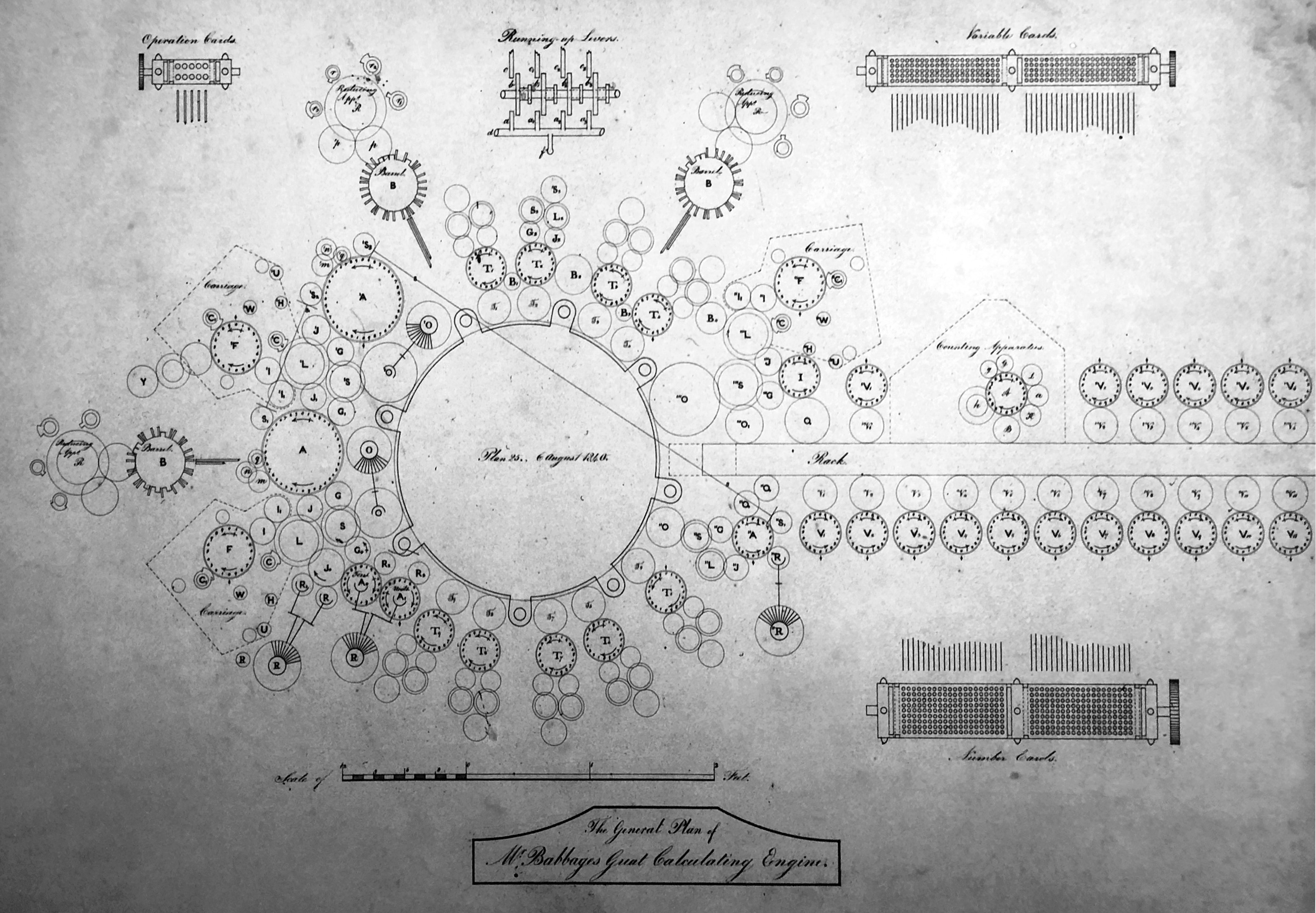 A black and white drawing of a circuit viewed from above.