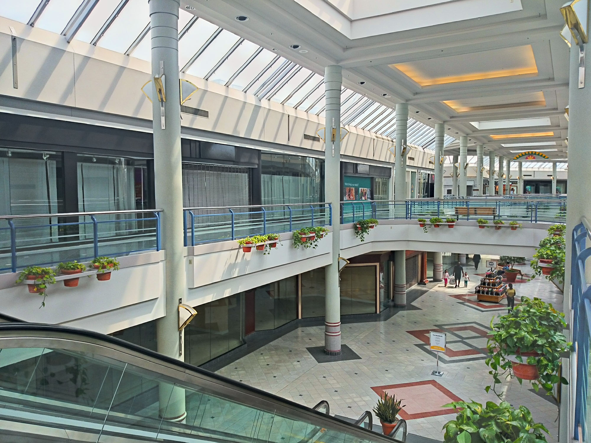 A photograph of an empty mall.