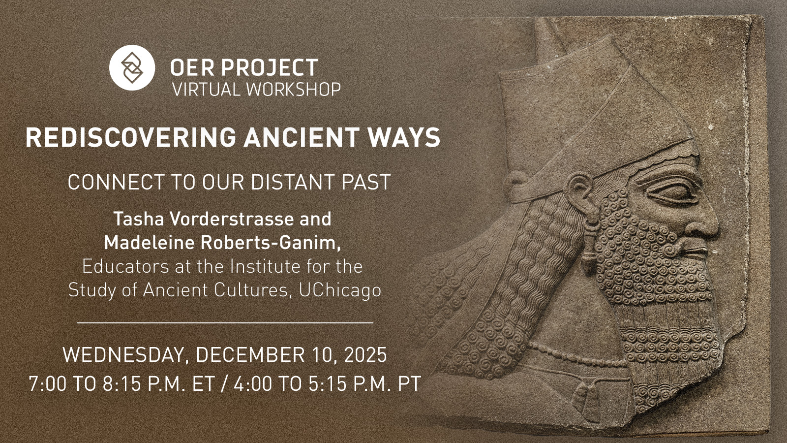 A Sumerian carving of a bearded man.
