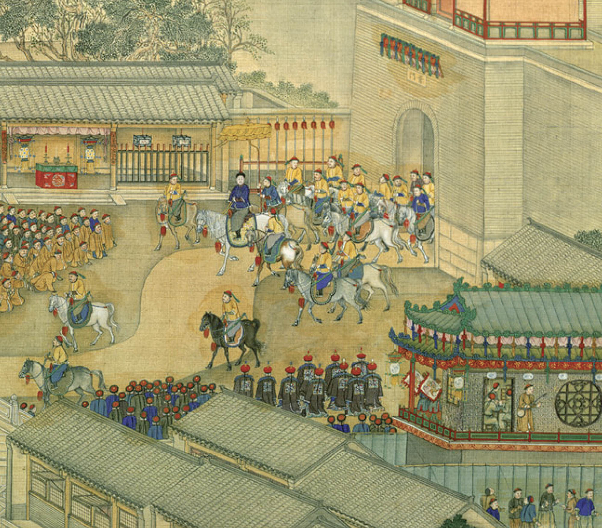 Map of East Asia with the borders of the expansive Qing dynasty highlighted in yellow.