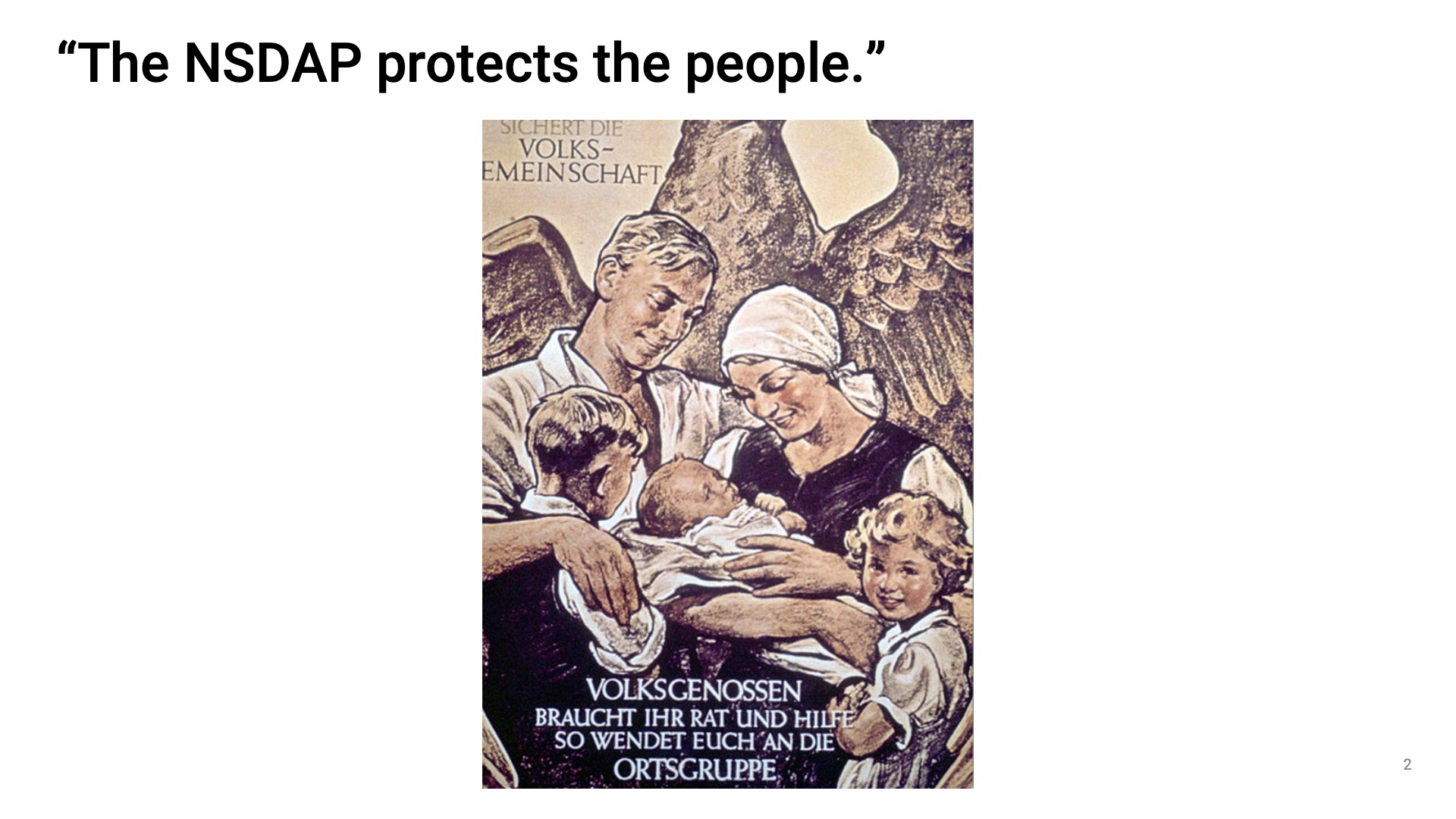 The NSDAP protects the people