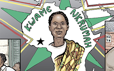 Illustration of Kwame Nkrumah, president of Ghana