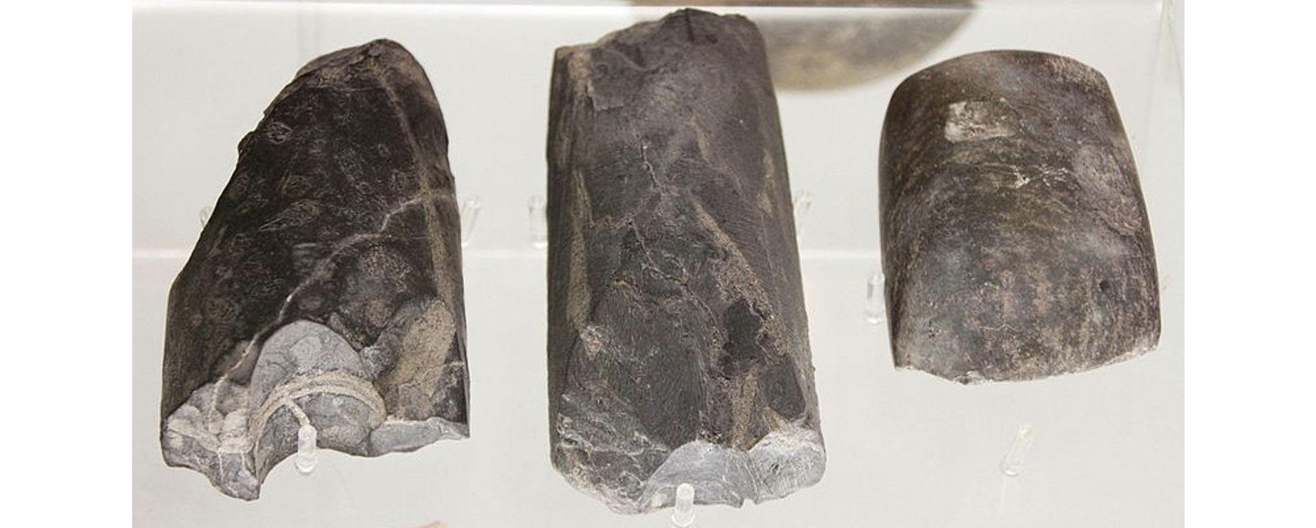Photograph of Neolithic stone tools, which look like jagged rocks