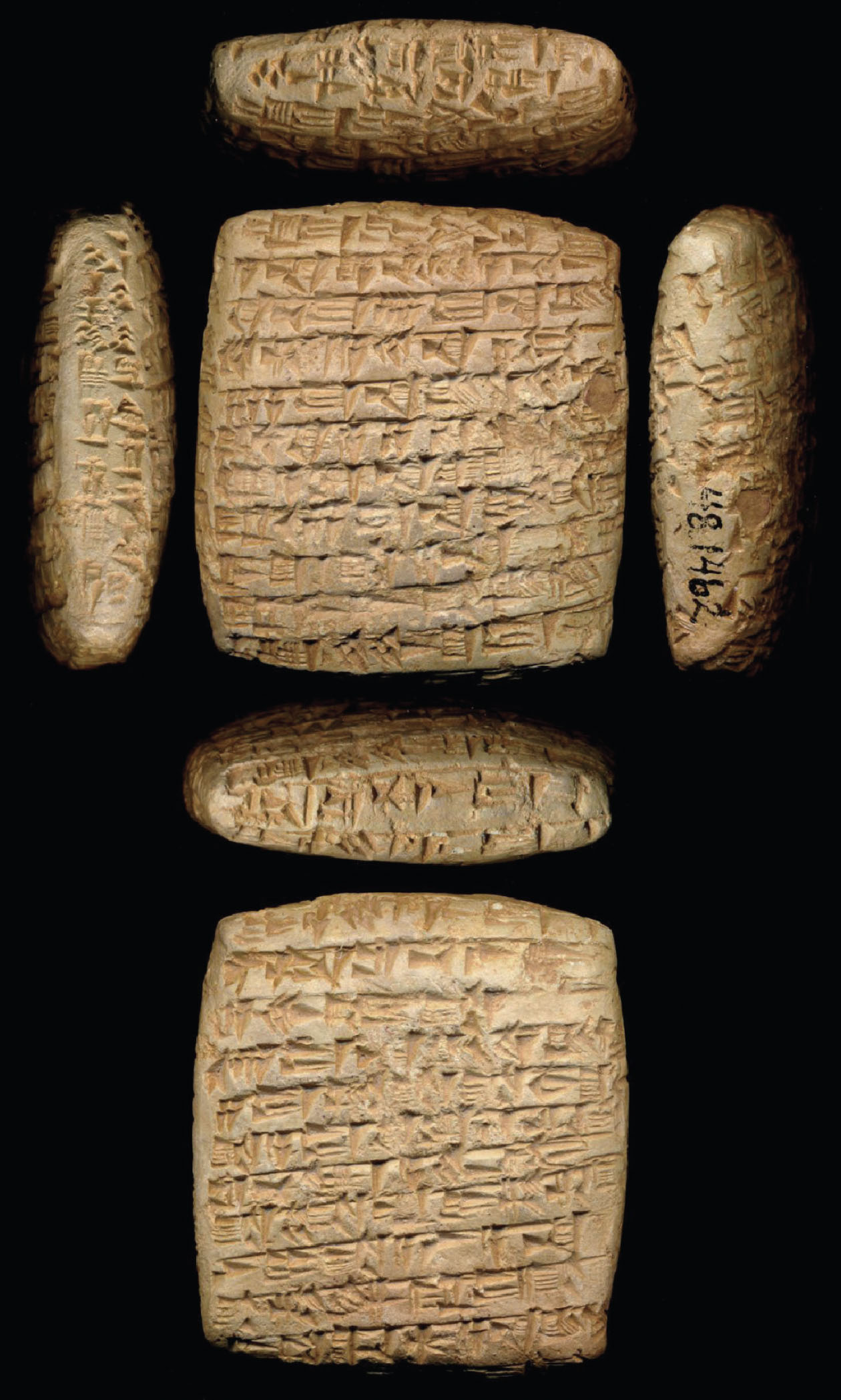 6 rock panels carved with script