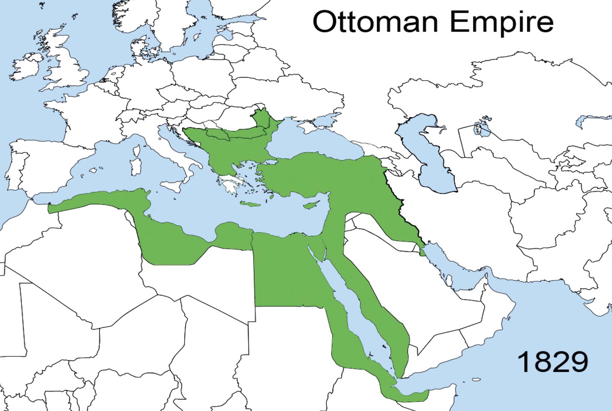Map of the Ottoman empire in 1829.