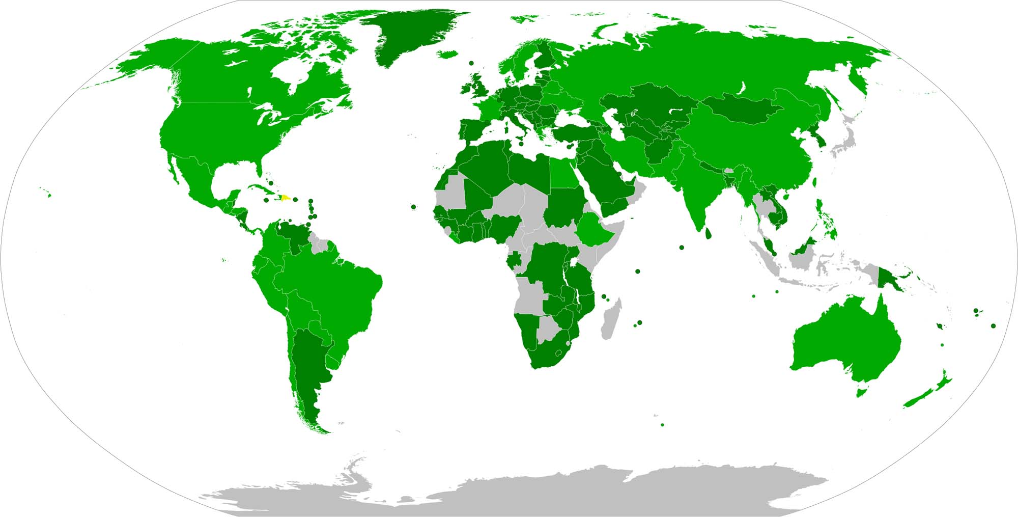 A map that the majority of states across the entire world participated in the genocide convention.