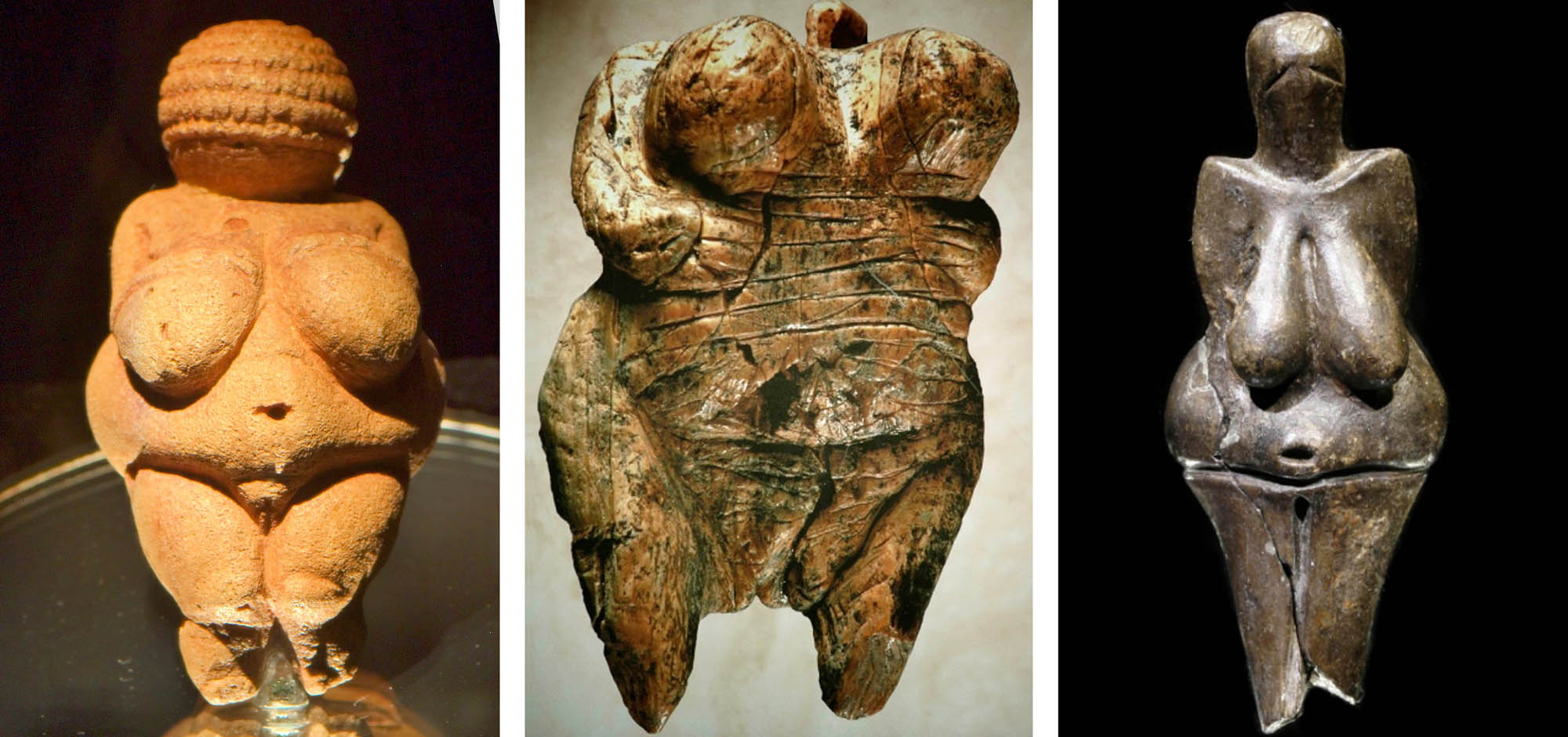 Five different tool tools made from bone, including spear tips, a sewing needle, and two barbed harpoons.