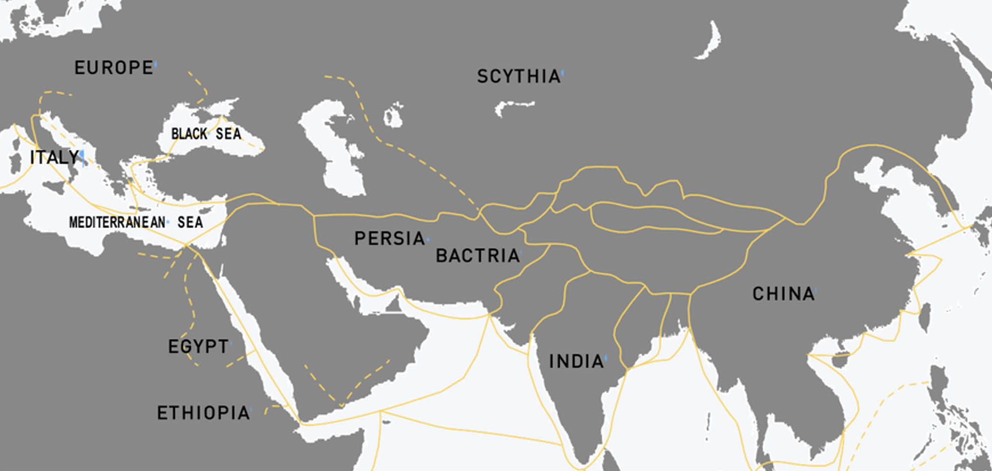 A map of the trade networks across Asia, Africa, and Europe 4,400 years ago.