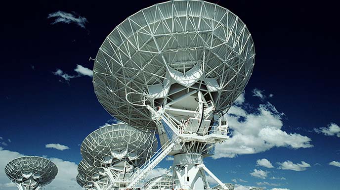 Large antenna dish at large array