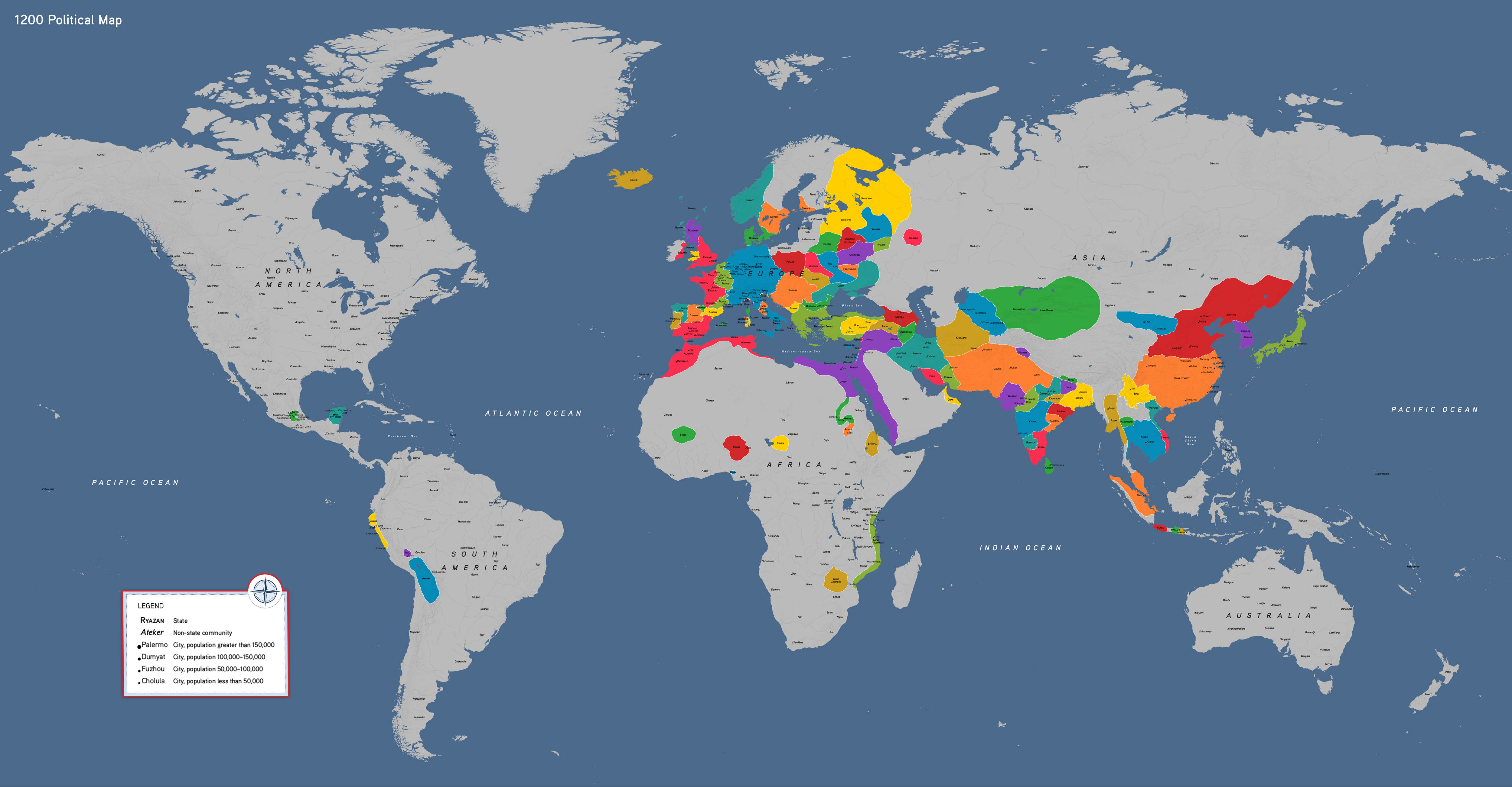 1200 CE Political Map