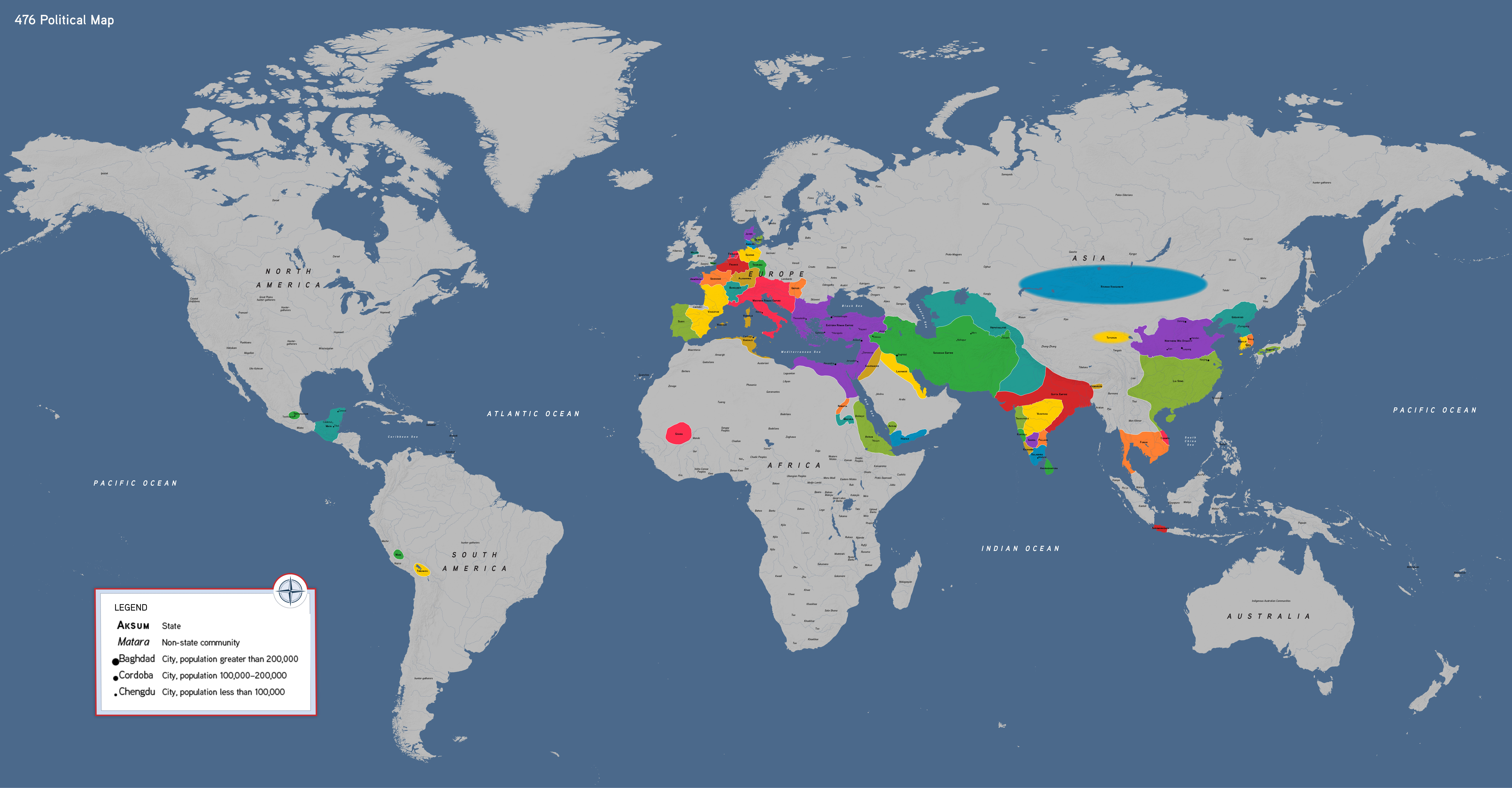476 CE Political Map