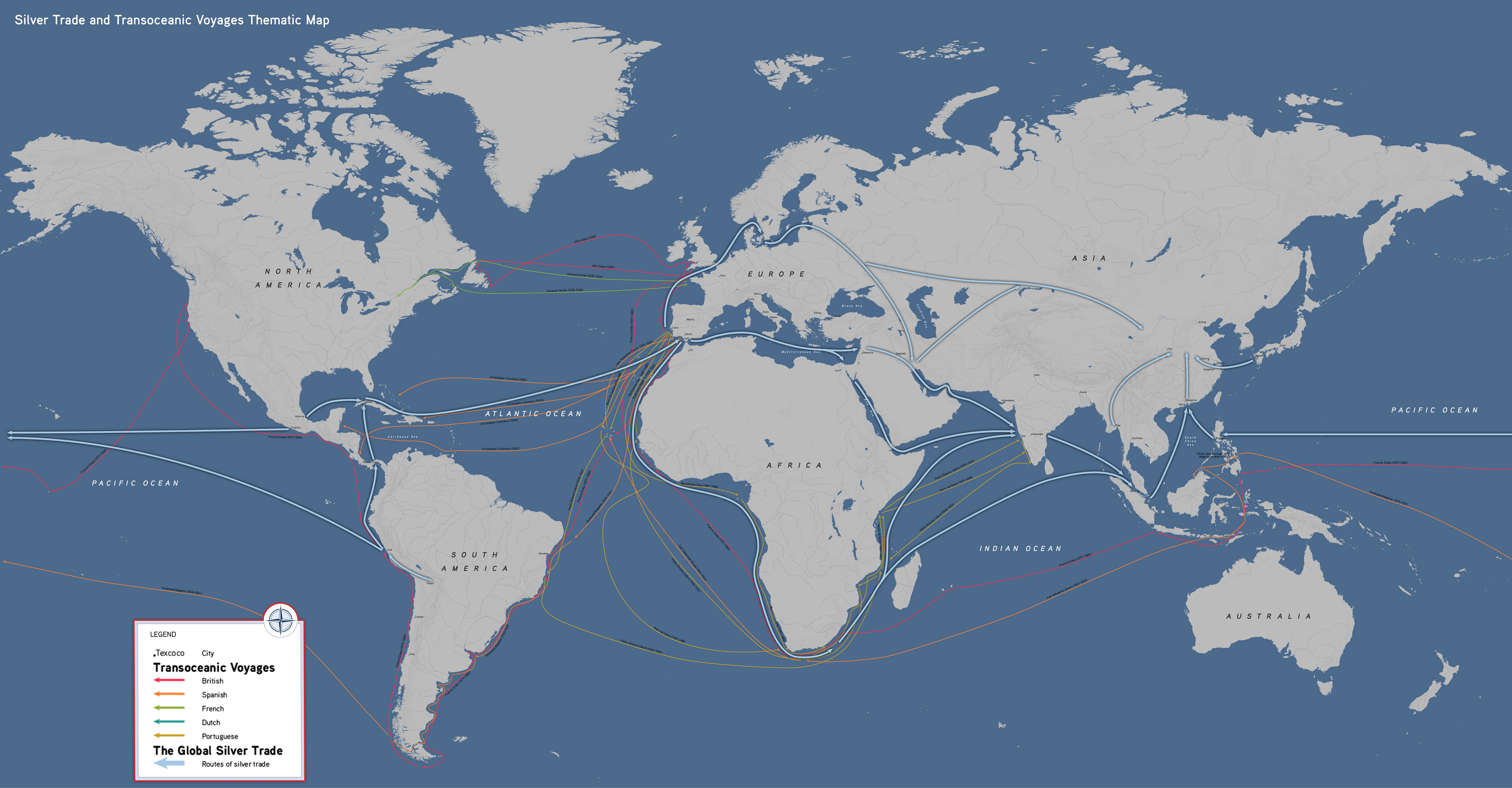 Map of Native American transoceanic voyages
