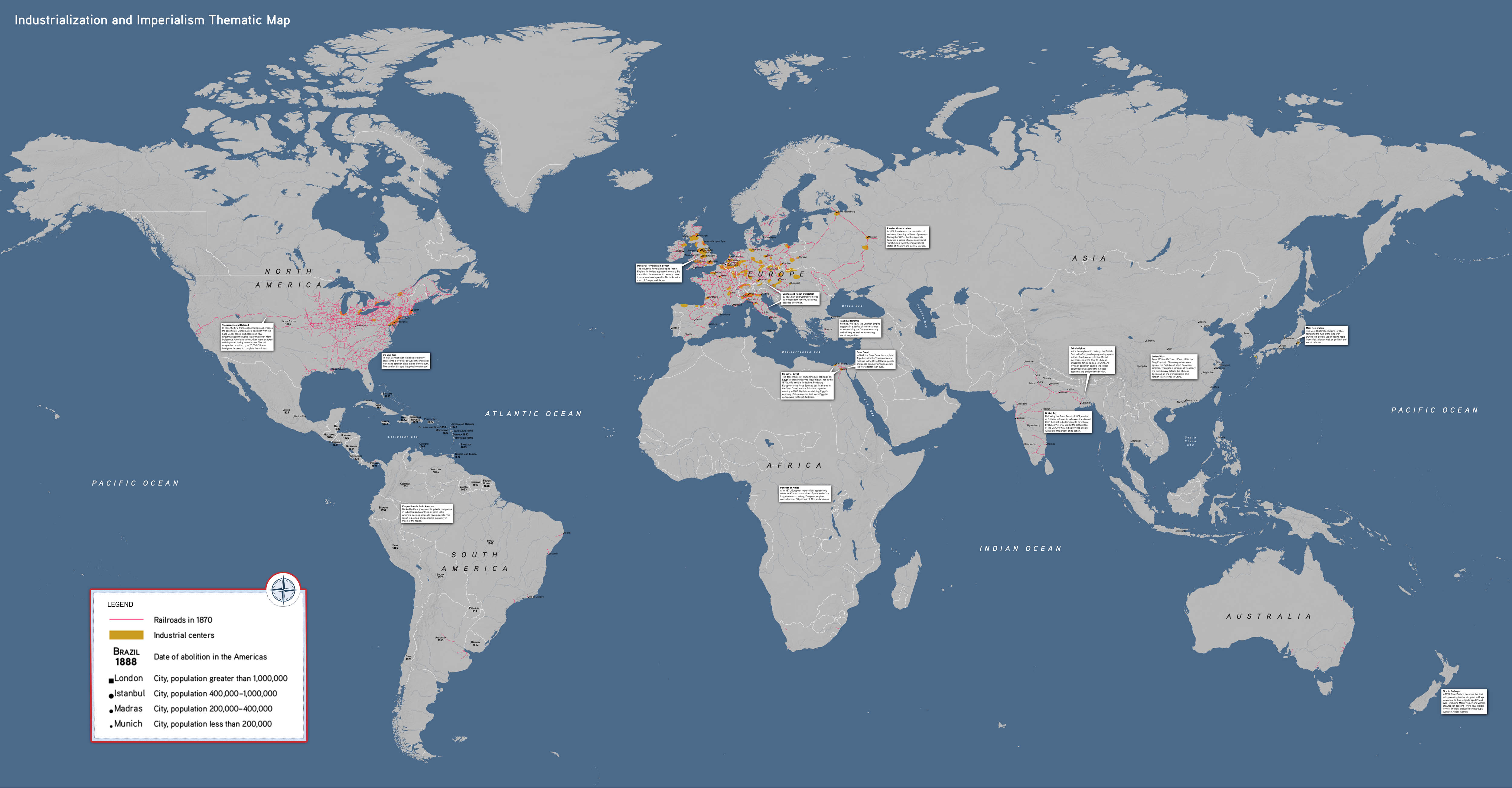 Industrialization and Imperialism Thematic Map