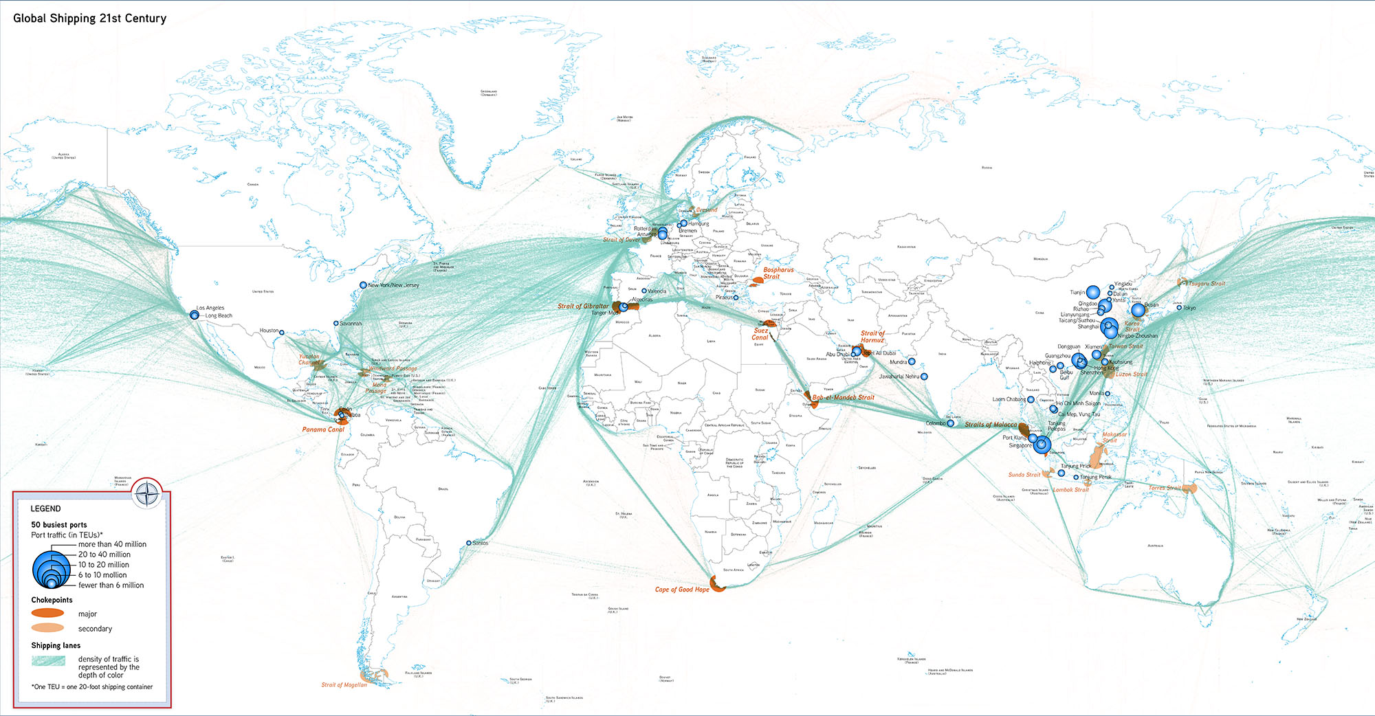 Global Shipping in the 21st Century Map