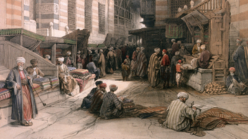 Silk merchants in Cairo, Egypt, c. 19th century